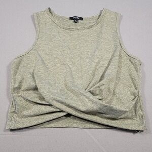 Zobha‎ Twist Front Yoga Top Women's XL Green Sleeveless Crop Tank Activewear